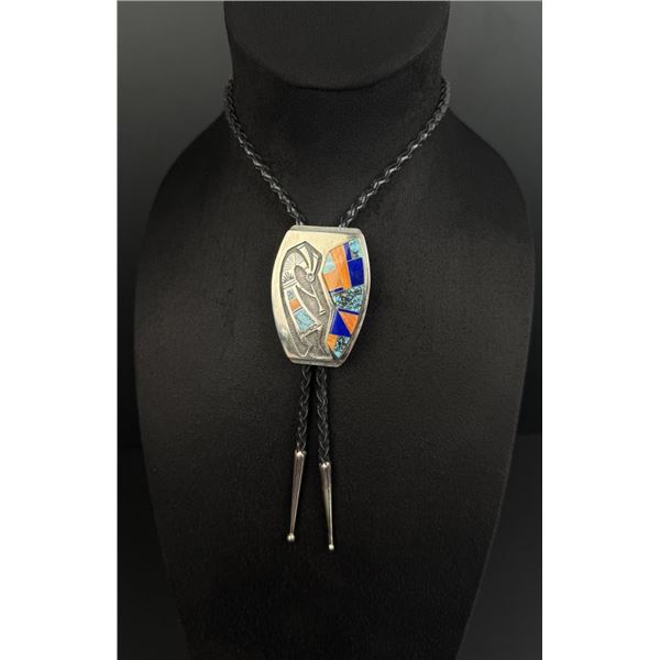 Cecil Ashley Navajo Kokopelli Sterling Bolo Tie