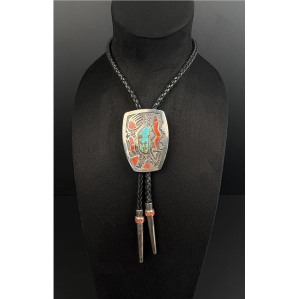 Michael Perry Silver Storm Pattern Bolo Tie