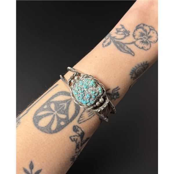 Navajo Sterling Silver Turquoise Cuff Bracelet
