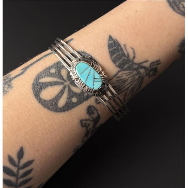 Zuni Sterling Silver Turquoise Bracelet