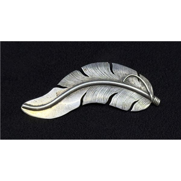 Lena Platero Navajo Sterling Feather Brooch