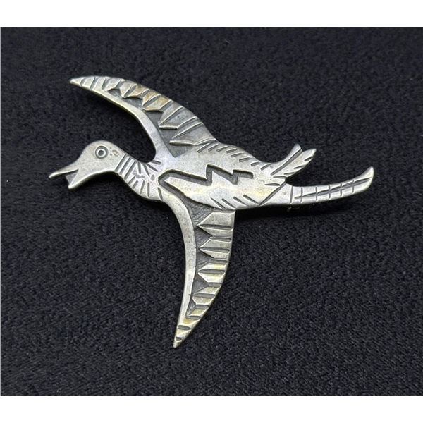 Hopi Silvercraft Guild Sterling Duck Brooch