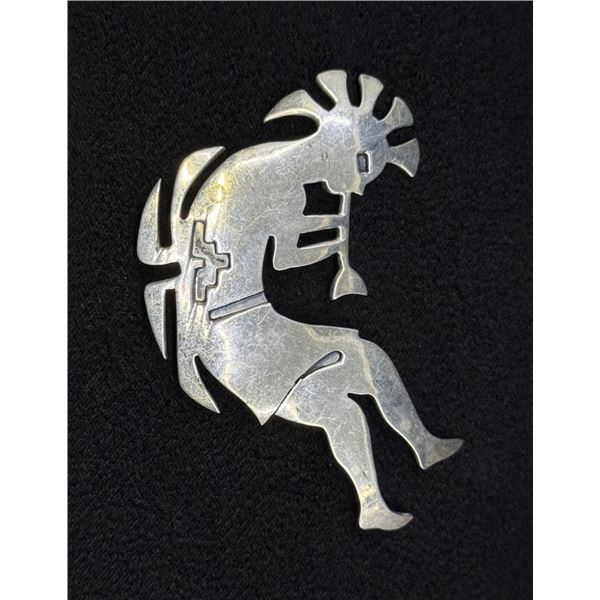 Navajo Sterling Silver Kokopelli Brooch