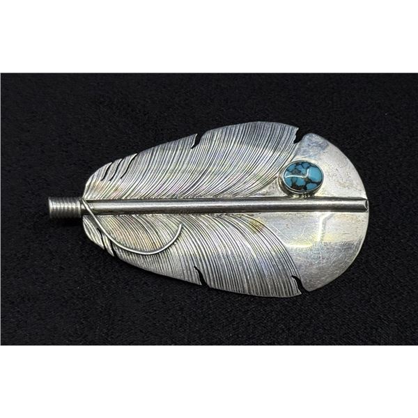 Lena Platero Navajo Sterling Feather Brooch