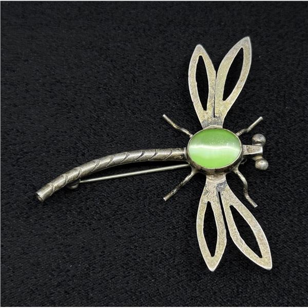 Taxco Mexico Sterling Silver Dragonfly Brooch