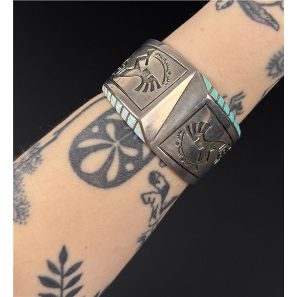 Leonard Jim Navajo Sterling Turquoise Bracelet