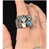 Image 1 : Danny Romero Navajo Sterling Turquoise Coral Ring