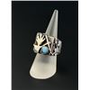 Image 2 : Danny Romero Navajo Sterling Turquoise Coral Ring