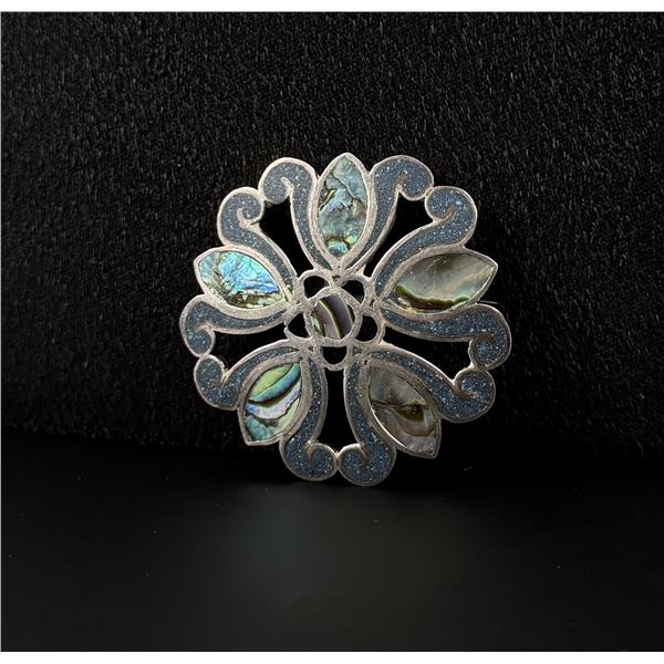 Taxco Mexico Sterling Silver Abalone Pendant