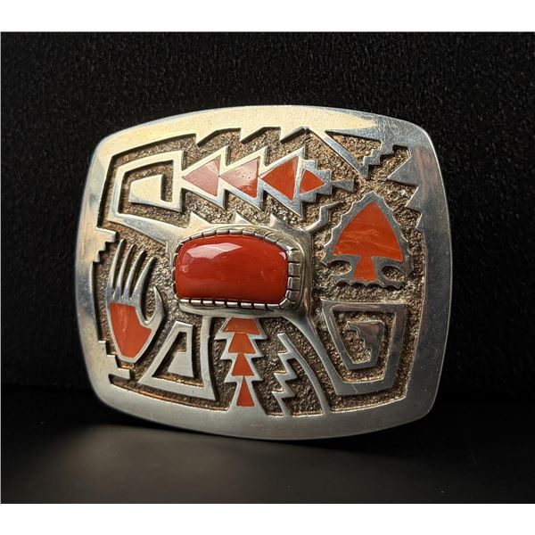 Michael Perry Navajo Sterling Belt Buckle