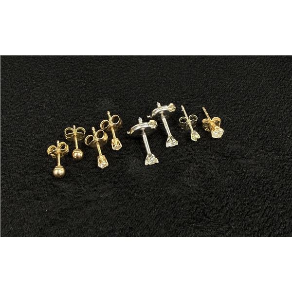 Group of 14k Sapphire Diamond Stud Earrings
