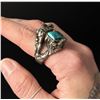 Image 3 : Navajo Sterling Turquoise Indian Chasing Deer Ring
