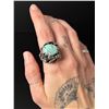 Image 1 : Navajo Sterling Turquoise Indian Chasing Deer Ring