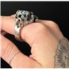 Image 2 : Navajo Sterling Turquoise Indian Chasing Deer Ring