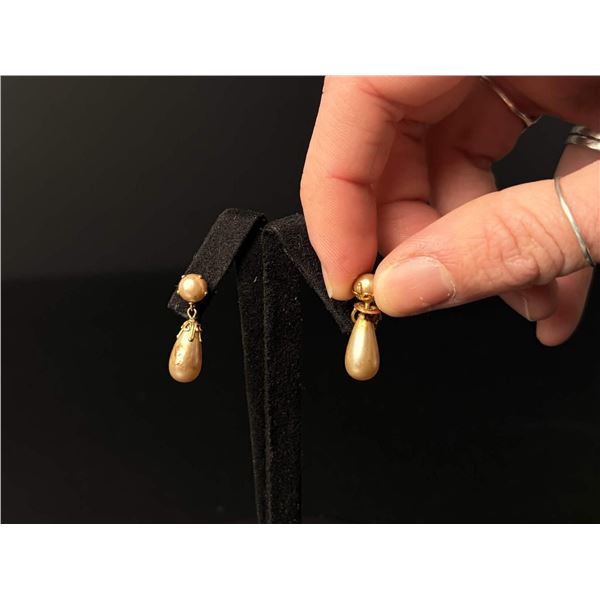 10K Gold South Sea Pearl Drop Earrings