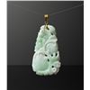 Image 1 : 14k Gold Chinese Jade Jadeite Pendant