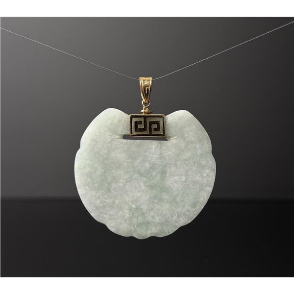 14K Gold Chinese Jade Jadeite Pendant
