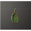 Image 2 : 14K Gold Chinese Jade Jadeite Pendant
