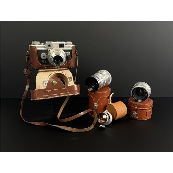 Argus C Four Rangefinder Film Camera and Lenses