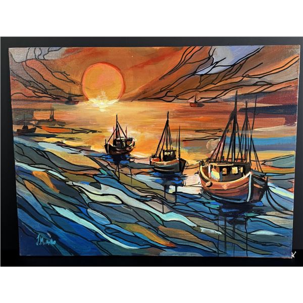 Jeshua de Los Angeles Murillo Harbor Oil Painting