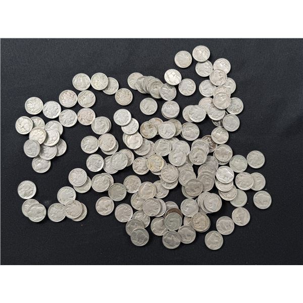 Collection of 143 Buffalo Nickels