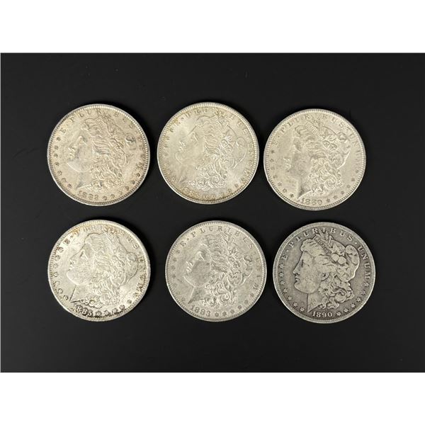 Group of 6 Morgan Silver Dollars
