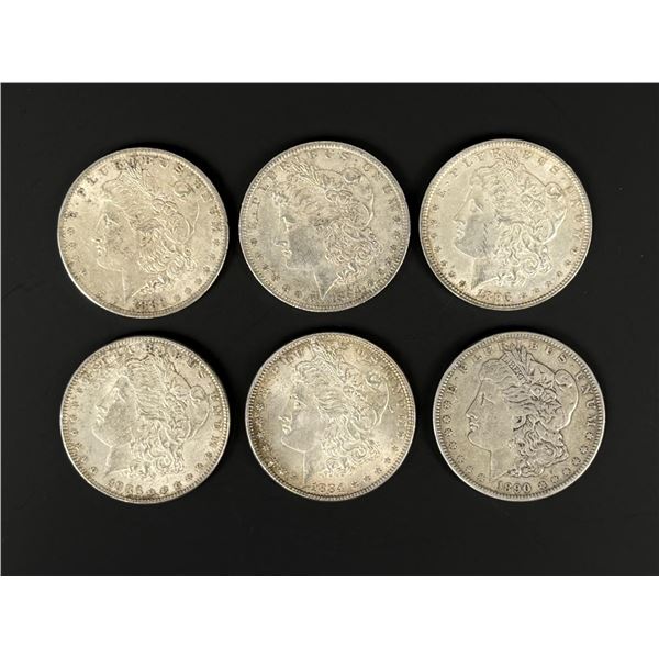 Group of 6 Morgan Silver Dollars