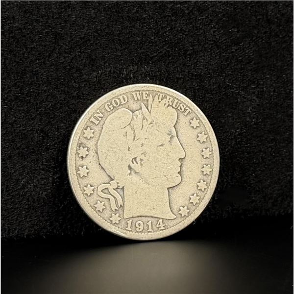 1914 S Barber Silver Half Dollar Coin