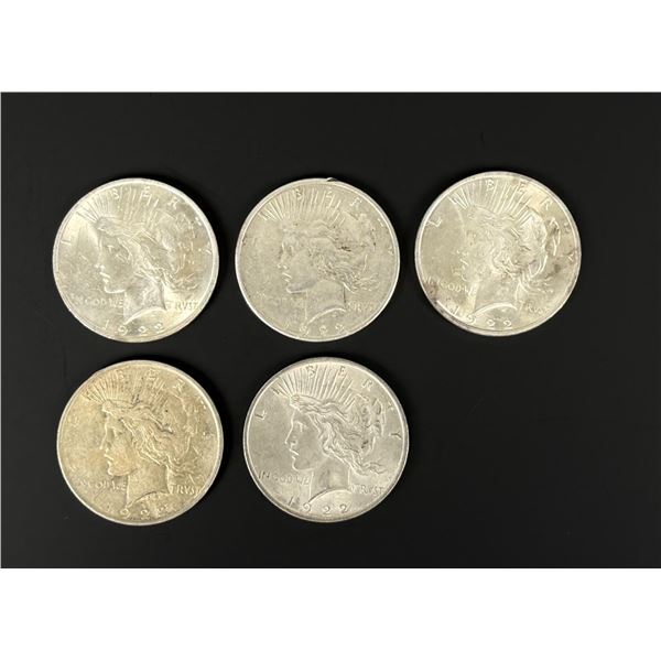 Group of 1922 Silver Peace Dollars