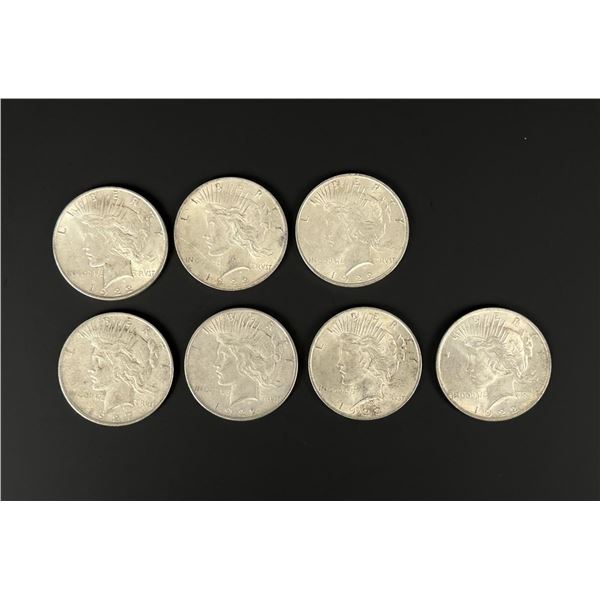 Group of Silver Peace Dollars