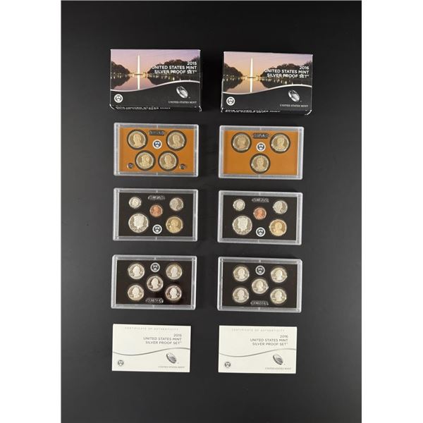 2015 and 2016 US Mint Silver Proof Sets