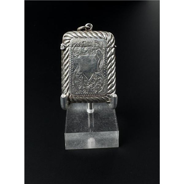 Edwardian Sterling English Match Safe Vesta Case