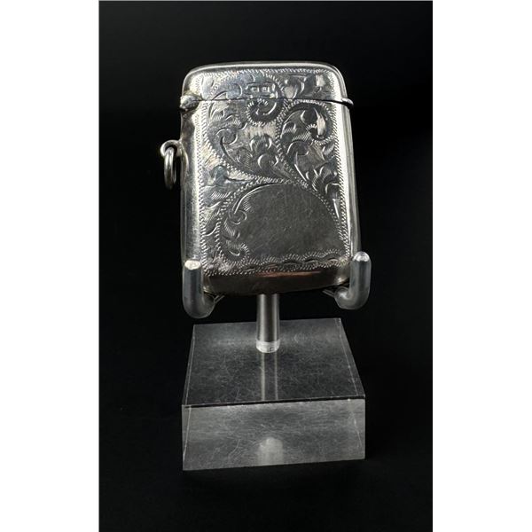 1919 Sterling Silver English Match Safe Vesta Case