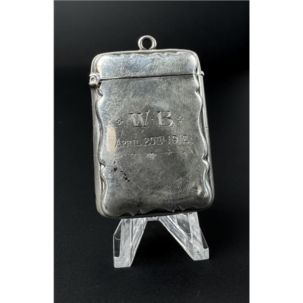 Edwardian Sterling Match Safe Vesta Case