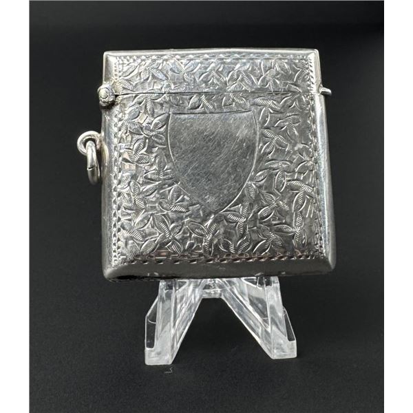 Edwardian Sterling Floral Match Safe Vesta Case