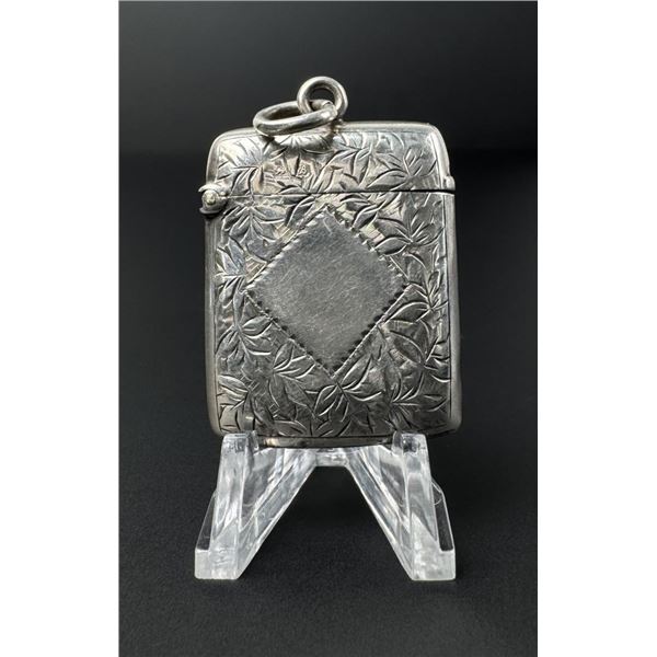Edwardian Sterling Match Safe Vesta Case