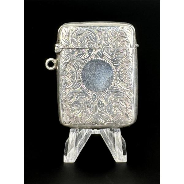 Victorian Sterling Match Safe Vesta Case