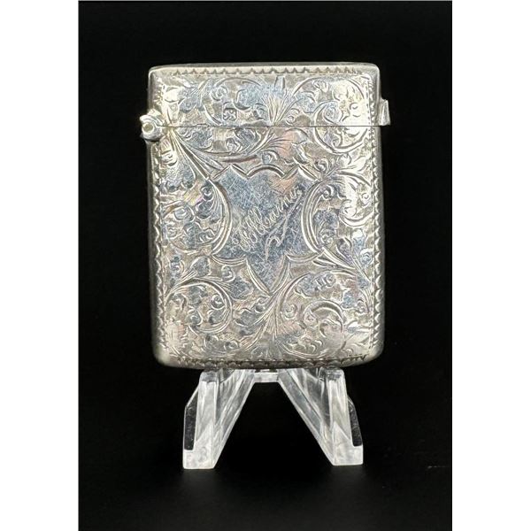 Victorian Sterling Match Safe Vesta Case