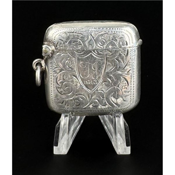 1912 Sterling Silver Match Safe Vesta Case