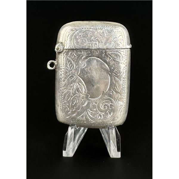 Edwardian Sterling Silver Match Safe Vesta Case