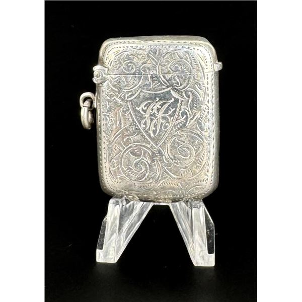 Edwardian Sterling Match Safe Vesta Case