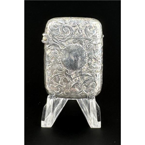 Victorian Sterling Match Safe Vesta Case