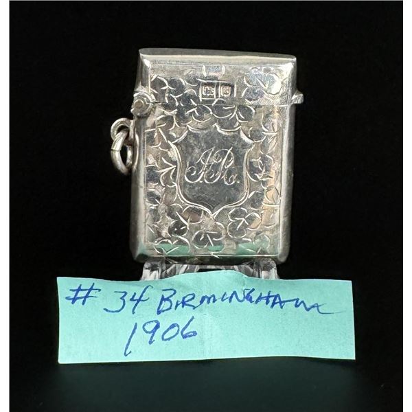 Edwardian Sterling Match Safe Vesta Case