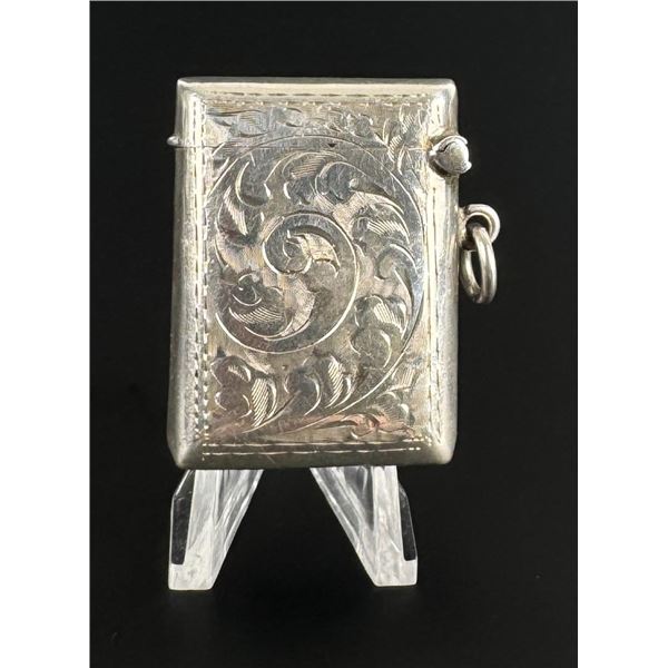 1916 Sterling Silver Match Safe Vesta Case