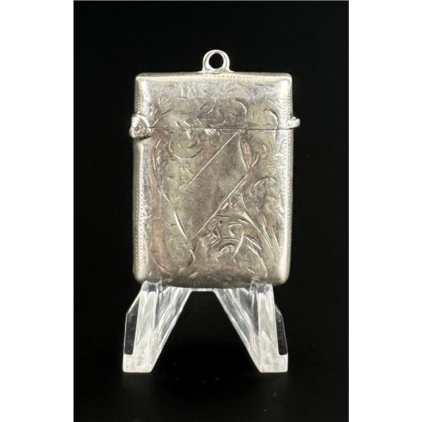 Edwardian Sterling Match Safe Vesta Case