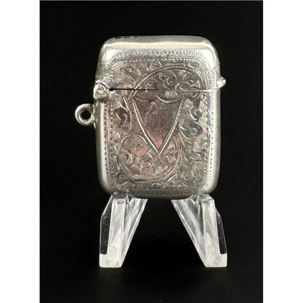 Victorian Sterling Match Safe Vesta Case