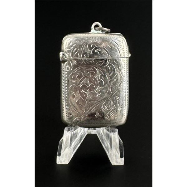 Edwardian Sterling Match Safe Vesta Case