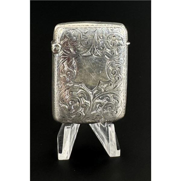 Victorian Sterling Match Safe Vesta Case