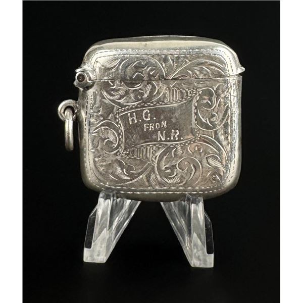 Edwardian Sterling Match Safe Vesta Case