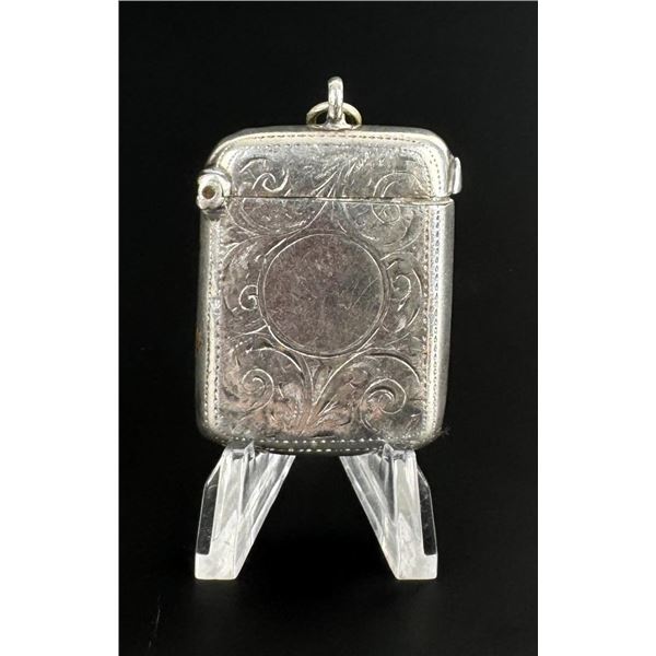 Victorian Sterling Match Safe Vesta Case